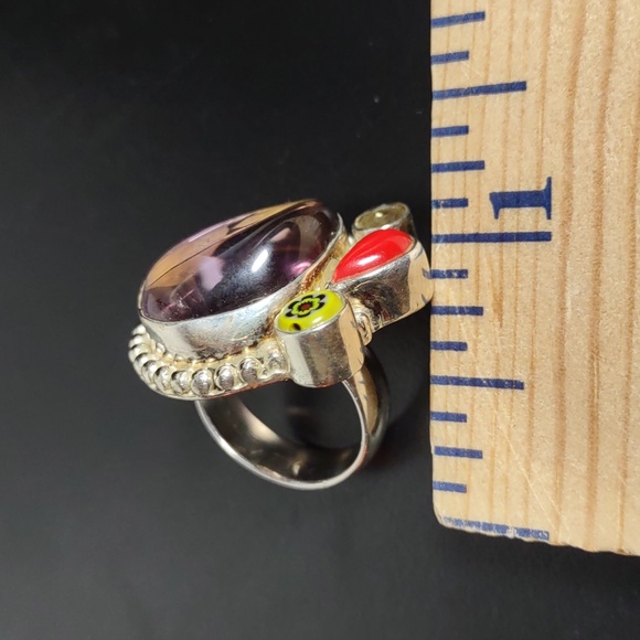 Fabulous Multi Stone Sterling Silver Ring - Picture 12 of 12